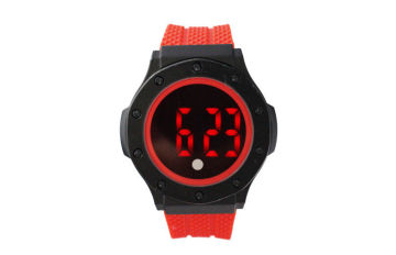 Unisex Silicone Led Watch Round Water Resistant Lithium Digital Watch