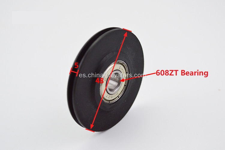 KM89654G02 RODILLO DE ROPA 48 mm para la puerta de elevación Kone contrapeso