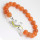 Red Aventurine Gemstone Bracelet with Diamante alloy lizard Piece