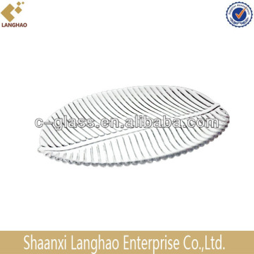 High Quilty Decorative Glass Plate With Leaf Design