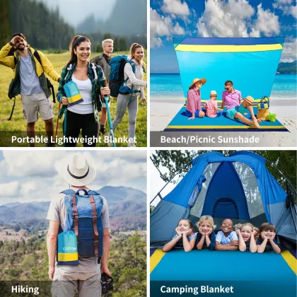 2023 Ultralight Parachute Ripstop Nylon Fabric Pocket Beach Blanket - Waterproof and Portable Beach Blanket
