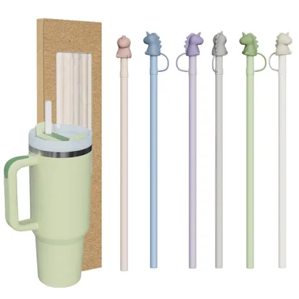 Stanley Cup Food Grade Silicone Dinosaur Cover with Reusable Straw