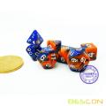 Bescon Mini Two Tone Polyhedral RPG Dice Set 10MM, Juego de dados pequeños D4-D20 en tubo, 6 nuevos colores surtidos de 42 piezas