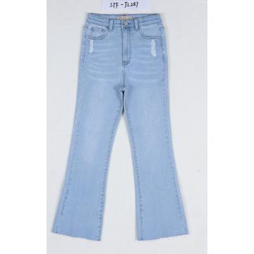 Vrouwen splitsen bootcut jeans