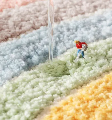 Modern rainbow water absorption bath mats