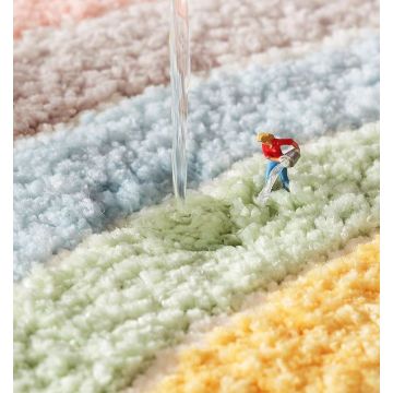 Modern rainbow water absorption bath mats
