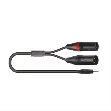 125 V/15sec 3,5 mm Stereo Audio Jack a 2*XLR Male Flat Aux Cavo - Lunghezze multiple