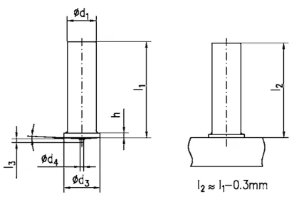 UT Unthreaded studs Weld pins,Non-threaded weld stud,Unthreaded capacitor discharge welding pins, type UT