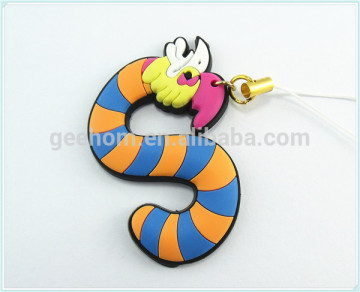 3d pvc s letter keychain