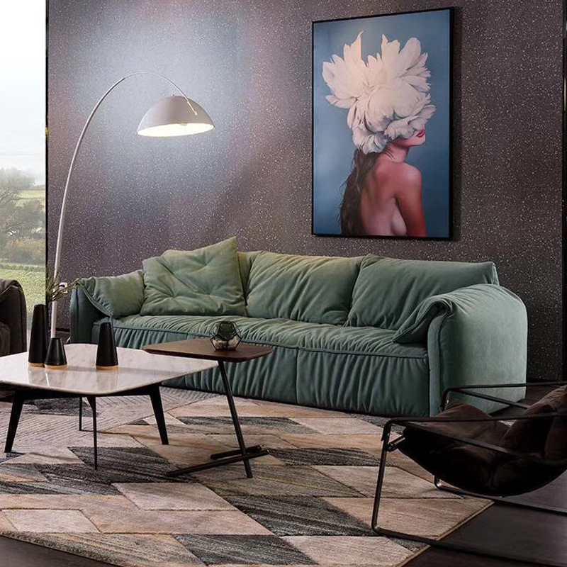 velvet sectional modern fabric sofa