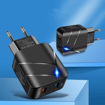 28W อะแดปเตอร์ผนังคู่ - เครื่องชาร์จด่วนสำหรับ Samsung, Xiaomi, Huawei