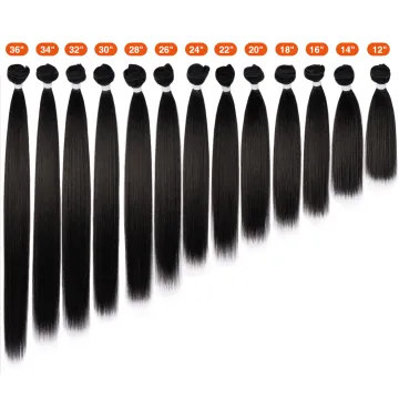 12 to 36 inches bone straight Young girl Hair Feel Super Soft Smooth Hair Bundles With Closure Synthetic Hair Extension