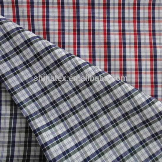 polyester cotton multicheck yarn dyed fabric