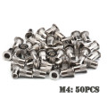 200/50 PCS Stainless Steel Flat Head Rivet Nuts Set M3 M4 M5 M6 Insert Reveting Multi Size Stainless Steel Rivet Nut Set