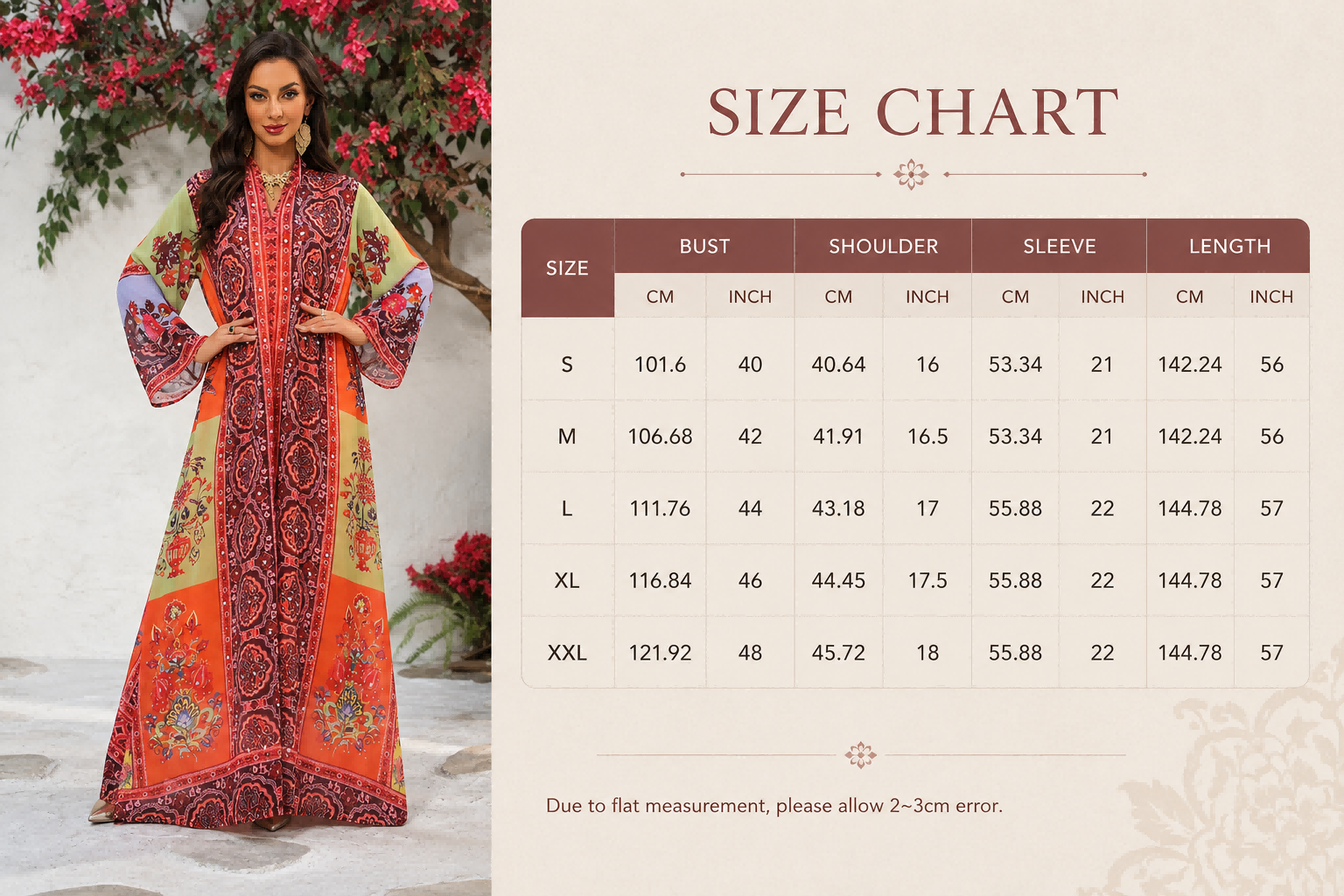 Plus Size Rhinestone Printed Jalabiya Dress