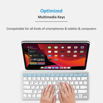 Wireless Keyboard For Apple Ipad Android Tablet