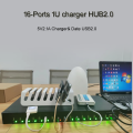 16-poort 1U USB-gegevens en oplaad hub