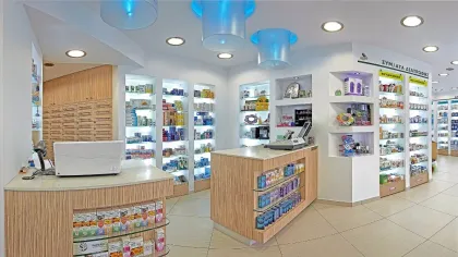 Customized Medical Store Furniture and Display Racks for Sale