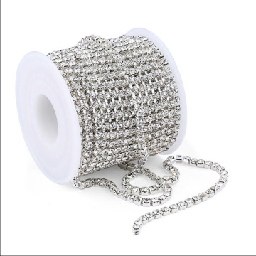 Crystal Glass Sew-on Trimming Rhinestones Cup Chain for Costume Decoration