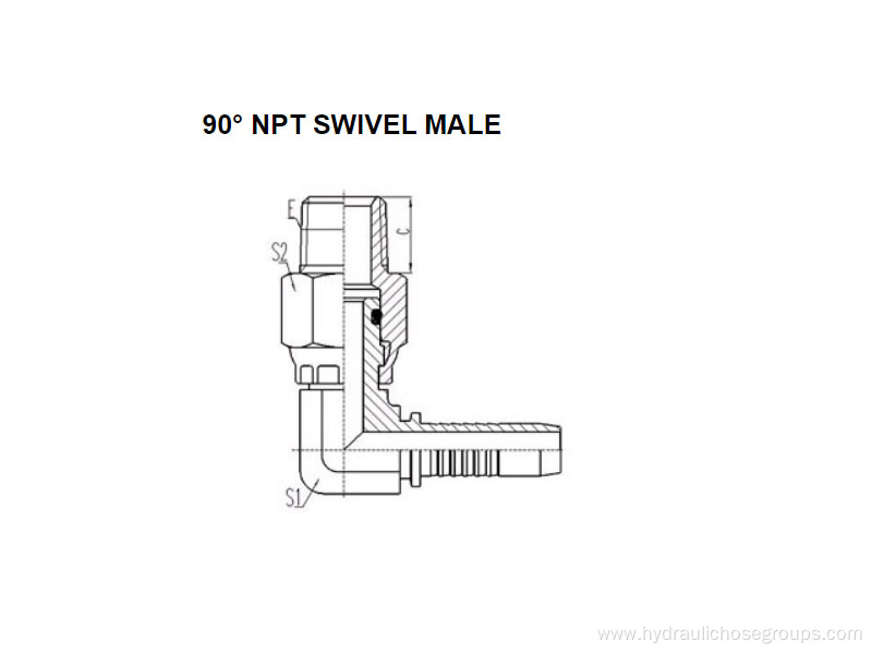 NPT Thread Swivel Male 90° 15691KSW