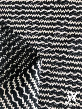 Wholesale Black White Wave Polyester Cotton Sweater Fabrics