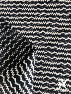 Wholesale Black White Wave Polyester Cotton Sweater Fabrics