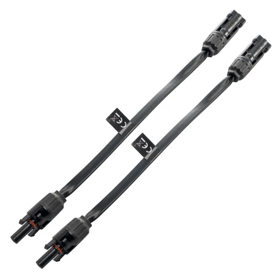 30CM PVC Flat Copper Solar MC Connectors Cable with Heat-Shrinkable Tubing Protection for Window and Door Installation