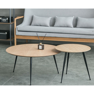 Modern Cheap Wooden Coffee Tables with Metal Legs for Living Room