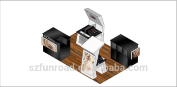 Funroad white baking wood cosmetic display cabinets