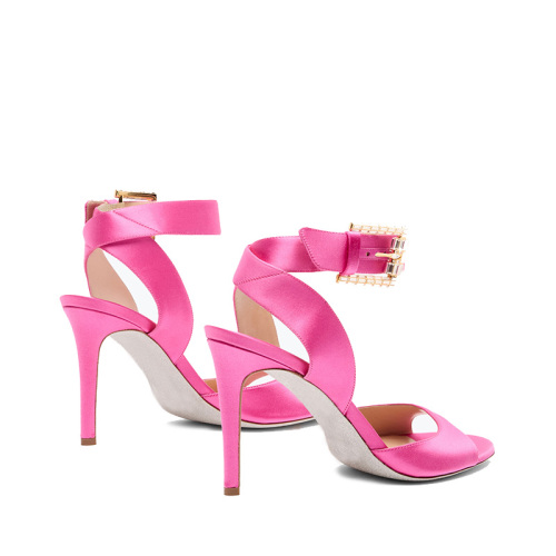 Elegant Satin Thin Heeled Sandals for Women
