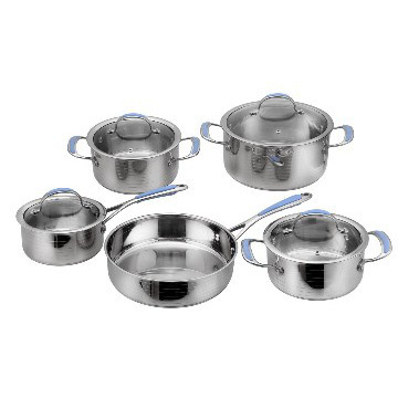 9Pcs Straight Shape Stainless Steel Stock Pots