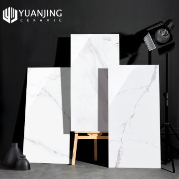 Calacatta Matt White Marble Effect Porcelain Tile - 400x800mm Glazed Vitrified Rectangle Floor Tiles