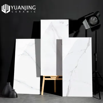 Calacatta Matt White Marble Effect Porcelain Tile - 400x800mm Glazed Vitrified Rectangle Floor Tiles