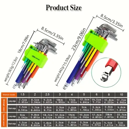 Green Allen Wrench Set