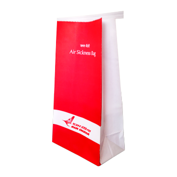 White kraft paper air sickness vomit bag