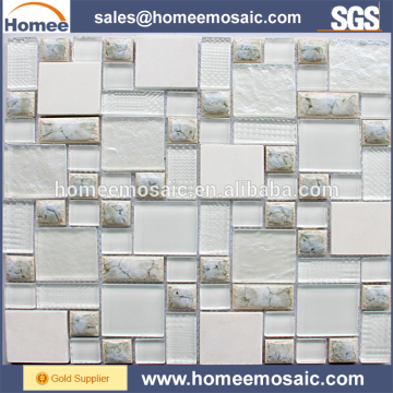 Graceful Style Glass Mix Ceramic and Stone Mosaic for Kitchen Backsplash