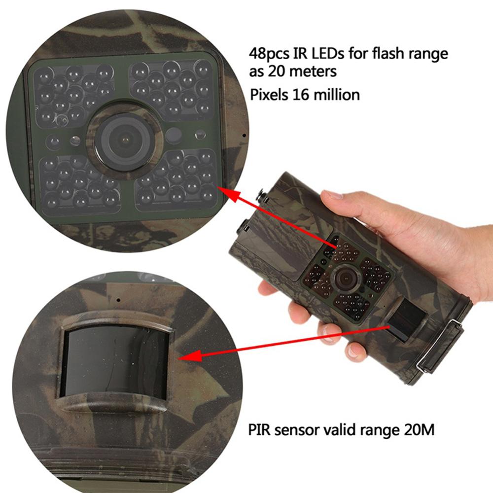 16MP 1080P IP65 Hunting Camera 20M Range 0.5s Trigger Time Night Version Photo Trap Wildlife Hunting Camera Surveillance Cams