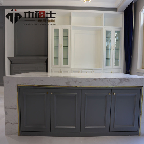 Armário Ilha Americana com Wine Hutch