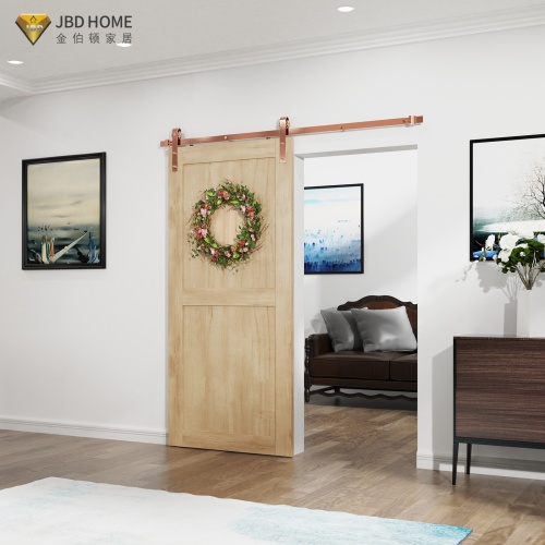 Sistema de porta de celeiro deslizante interior de madeira maciça personalizado | JBDHOME