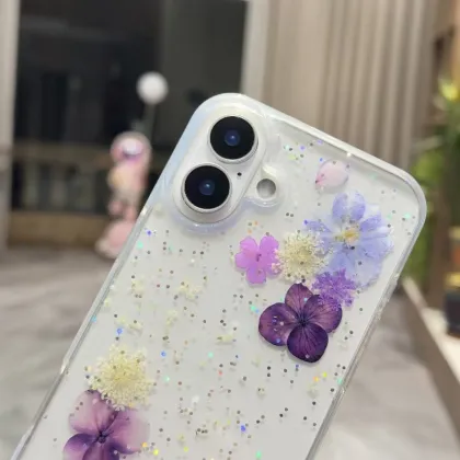 Iphone 16 Plus Purple Eternal Flower Dried Flower Real Flower Phone Case