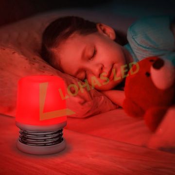 LOHAS Portable Red Kids Night Table Light - Modern USB Rechargeable Bed Lamp
