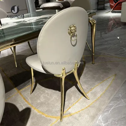 Luxury Gold Copper Modern Dining Table Set - Royal Foshan Furniture