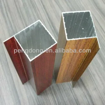 Extruded woodgrain/powder coated aluminum profiles for cabinet