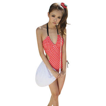 Ladies' Halter Tankini, Double Layer, Made of Nylon/Spandex, Various Designs are Available