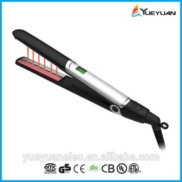 New coming LCD display logo printing ultrasonic hair iron usb no heat hair straightener best synthetic hair flat iron