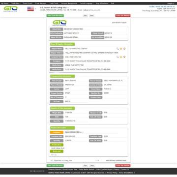 Muestra de datos de aduanas de Ceram Tiles USA