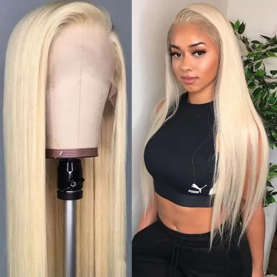 Bone Straight 13x4 Pre Plucked 150% Malaysian Remy Human Hair Wigs Bone Straight Closure Wig Lace Frontal Wigs For Women