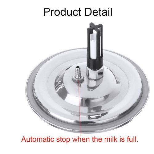 14L Cow Goat Sheep Milker Electric Milking Machine Stainless Steel Bucket Double Heads Silicone Hose With Restriction Valve