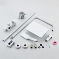 Exposed Pipe White Shower Set for Bathroom