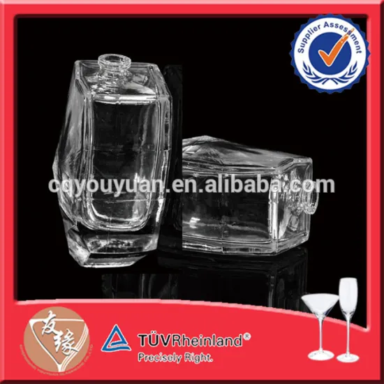 Machine Blown Unique Shaped Perfume Glass Spray Bottle 100 ML